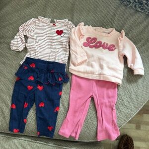 Carters & Little Lass Valentines Day Outfit Set